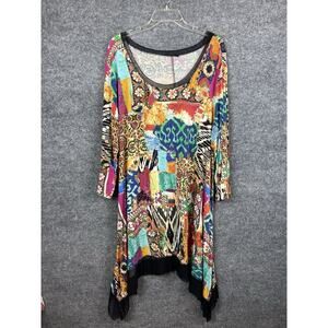 Eupio Women Colorful Multi-Patterned Dress Bohemian Resort Wear 3X